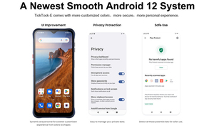 Smartphone Android Unihertz Tick Tock E Octa Core, 6000 mAh, écran 6,5 pouces, 4 Go de RAM, 64 Go de stockage, appareil photo 48 MP, débloqué - Product Image 3