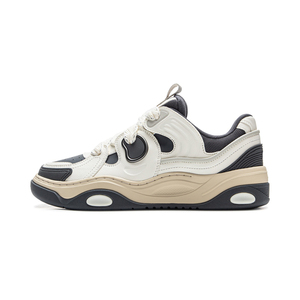 Women Men Thick Wavy Sole Skate <b>Shoes</b> Leather Patchwork Chunky Retro Casual Walking <b>Sneakers</b> - Product Image 3