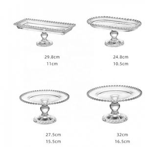 <span class=keywords><strong>Assiette</strong></span> de fruits à dessert bord de perle européenne plateau à fruits en <span class=keywords><strong>verre</strong></span> à pied haut <span class=keywords><strong>verre</strong></span> <span class=keywords><strong>transparent</strong></span> grande <span class=keywords><strong>assiette</strong></span> à dessert pour gâteau de banquet - Product Image 2
