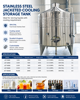 Réservoir de stockage à double enveloppe en acier inoxydable pour aliments, boissons, produits laitiers et liquides