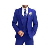 Traje de boda profesional para hombre al por mayor, conjunto formal de negocios de 3 piezas con cierre de cremallera en el pantalón - Conjunto de traje estilo asiático
