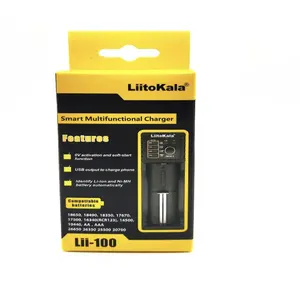 LiitoKala Adaptor Pengisi Daya USB Universal 1 Slot, Adaptor Pengisi Daya Cerdas LED untuk Baterai Isi Ulang, Li-ion 18650 26650 14500