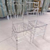 Vente en gros chaise Chiavari claire transparente blanche en plastique acrylique résine empilable chaise de mariage Napoléon