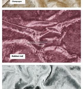 100 Polyester glace velours trame tricoté tissu rouleaux écrasé velours tissu <span class=keywords><strong>pour</strong></span> mariage rideaux robe canapé rideau - Product Image 2