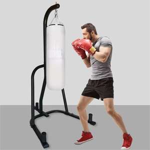 Support de sac de frappe lourd en acier pour équipement d'entraînement de capacité de 100 livres pour Kickboxing Boxing 3 Plate Pegs Sports Entertainment - Product Image 6