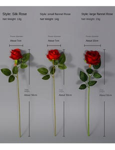 Roses blanches fleurs artificielles en vrac, vraies roses en soie avec <span class=keywords><strong>de</strong></span> longues tiges pour bouquet <span class=keywords><strong>de</strong></span> mariage Vase fleur maison déco - Product Image 6