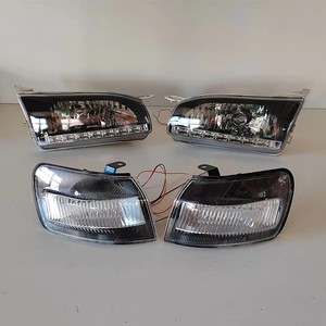 4 pièces de phares de voiture à <span class=keywords><strong>LED</strong></span> modifiés pour Toyota Corolla AE110 AE111 AE112 AE114 CE110 CE114 EE110 Noir Gauche et Droit - Product Image 6