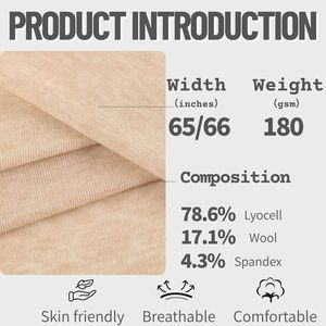 180gsm dệt kim Lyocell len spandex jersey vải 40S sợi nhuộm nhẹ mềm T-Shirt vải cho vest Cơ Sở Lớp may mặc - Product Image 2