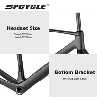 Cadre de vélo de gravier en carbone Spcycle G026 avec câblage interne complet, nouveau boîtier de rangement sous tube diagonal 2026, support UDH, cadre de vélo de gravier