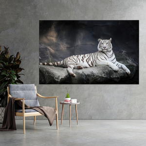 White Tiger Glass Wall Art: Big Cat Printed Canvas, Kitchen Decor,<b>WRAPPED</b> CANVAS - Product Image 2