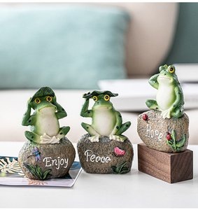 Bán buôn <span class=keywords><strong>Mini</strong></span> ếch Đồ trang trí Set vườn handmade trang trí dễ thương Ếch nhựa thủ công mỹ nghệ - Product Image 2