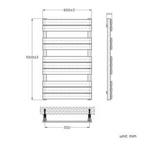 Portasciugamani da Bagno Avonflow Cromato, <span class=keywords><strong>Scaldasalviette</strong></span> da Parete - Product Image 3