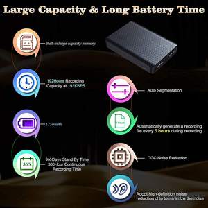 Grabadora Profesional Portátil Magnética de Alta Definición con Cancelación de Ruido, Control por Voz y Larga Duración en Espera - Product Image 2