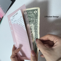 Pochette de budget personnalisée sans fermeture éclair, étanche, avec étiquettes personnalisables, pochette de classement mate, enveloppe festonnée sans onglets