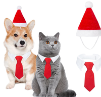 Chapeau de Père Noël pour animaux de compagnie en velours rouge polyester écologique avec bordure douce pour l'hiver