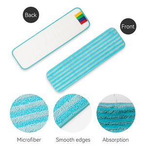 Tampons de serpillière plats en microfibre réutilisables personnalisés, rechargeables, lavables en machine, pour sols en bois, 5+5 têtes de serpillière avec <span class=keywords><strong>velcro</strong></span>, remplacement - Product Image 5