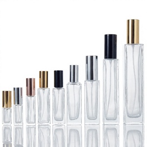 Envase Cosmético de Vidrio Transparente Cuadrado para Perfume, Recargable, con Atomizador y Cuello Plano, Disponible en Stock al por Mayor - Product Image 3