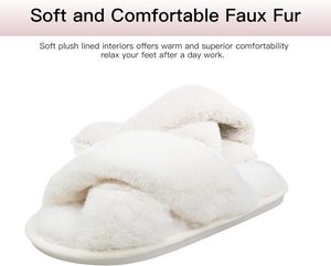 New Plush Fur <b>slippers</b> for External Wear Anti slip Home Bottom Solid Color Cross Cotton <b>slippers</b> for Women - Product Image 3