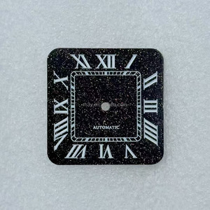 Cadran de montre carré en acier inoxydable 27 mm, mouvement NH35, design ciel nocturne, chiffres romains et arabes non lumineux, pièces durables - Product Image 4