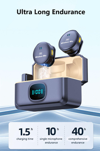 Microphone sans fil portable mini, réduction du bruit, micro cravate, <span class=keywords><strong>enregistreur</strong></span> audio plug-and-play pour vlog, interview, streaming - Product Image 4