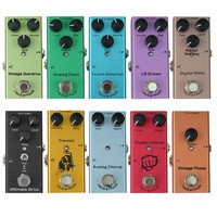 Pédale de Delay Simple pour Guitare Électrique True Bypass avec Boutons de Réglage du Temps/du Niveau/de la Répétition, Pédale d'Effet Numérique 9V DC
