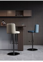 Moderne Luxus 2-teilige Verstellbare Schwarze Edelstahl Drehbare Kommerzielle Barhocker Set für Küche Wohnzimmer