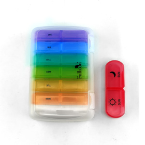 กล่องยาแบบพกพา 14 ช่อง แบ่งช่องยาเช้า/เย็น สำหรับ 7 วัน พร้อมฝาปิดแบบคลิก - Product Image 2