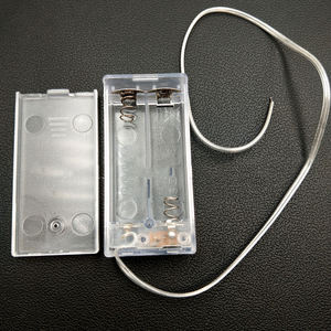 Plástico transparente <span class=keywords><strong>2</strong></span> <span class=keywords><strong>X</strong></span> Soporte de batería <span class=keywords><strong>AA</strong></span> con cubierta e interruptor Accesorio de almacenamiento conveniente - Product Image 1