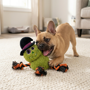 Jouets pour chiens d'Halloween en peluche, jouets à mâcher interactifs pour chiens avec corde qui couine, jouets durables pour animaux de compagnie d'Halloween, fabricant OEM ODM sur mesure - Product Image 5