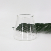 Home Haute Borosilicate 350ml Nouveau Pot à bougie en verre transparent en forme de cône avec boîte Verre à whisky Coupe en verre transparent monocouche