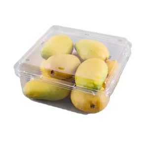 Vente en gros Boîte de rangement de fruits mangue en plastique PET écologique Conteneur d'emballage jetable avec gaufrage pour emballage