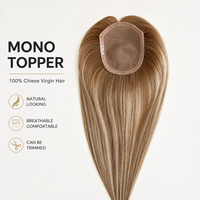 Topper capillaire mono-perles 2026 prêt à expédier, en cheveux humains bruts alignés, noué à la main, pour femmes souffrant de perte de cheveux