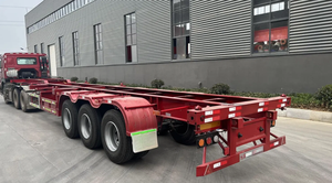 Semi-<span class=keywords><strong>remorque</strong></span> <span class=keywords><strong>châssis</strong></span> porte-conteneurs squelette 3 essieux 40 pieds, économique et robuste pour les entreprises de logistique maritime - Product Image 2
