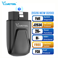 Herramienta de Diagnóstico Inalámbrica para Automóviles VDIAGTOOL D200 con Actualización Gratuita de por Vida, Escáner OBD2 Bidireccional de Sistema Completo, 26+ Funciones de Reinicio, Compatible con J2534