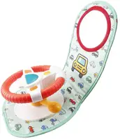 Car Seat Play Center Toy-Infant Car Seat Toys Steering Wheel Baby Travel Companion with Music Light Mirror