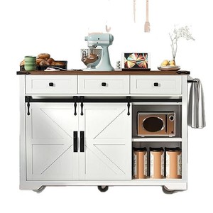 Carrito de cocina multifuncional transfronterizo para apartamentos pequeños, carrito de comedor doméstico con ruedas, encimera tipo isla, para hotel - Product Image 5