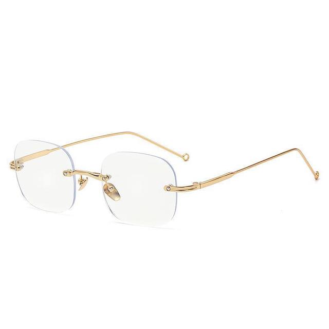 Yiwu Factory Cheap Low MOQ Unisex Metal Rimless Frame PC Lens Anti Blue Light Blocking Filter Blue Cut Glasses