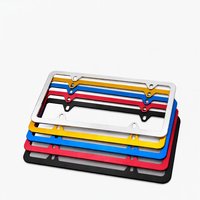 Support de plaque d'immatriculation décoratif en aluminium à bord étroit triangulaire 31*16cm, norme américaine, vente en gros