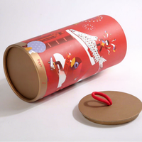 Nouvel An : Boîte Cadeau Cylindrique Porte-Bonheur, Emballage Festif Rouge, Seau Cadeau Festif, Origine Chine, Personnalisable en Option