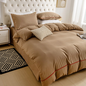 Ensembles de housse de couette douce avec passepoil Couvre-<span class=keywords><strong>lit</strong></span> Queen Size Ensemble de literie en microfibre Couverture de literie de luxe en gros - Product Image 2