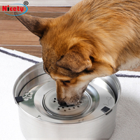 Nicety 1l Bol à eau et nourriture pour animaux de compagnie en acier inoxydable 304 de style moderne écologique, bassin flottant pour chien, boisson suspendue, anti-poussière