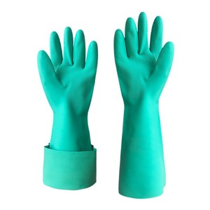 Gants de protection chimique en nitrile Hikari 46 cm, texture intégrale, micro-diamants en relief, usage industriel et de construction, EN ISO 374 Type A - Product Image 3