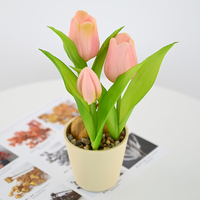 Tanaman Tulip Sutra Buatan Multiwarna Elegan dalam Pot, Sentuhan Realistis untuk Dekorasi Rumah, Pernikahan, Hari Valentine, Hari Ibu, Natal, Paskah