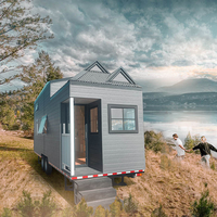 Remorque de camping modulaire préfabriquée en acier léger avec salle de bain pour une utilisation en extérieur dans les parcs et les stations balnéaires