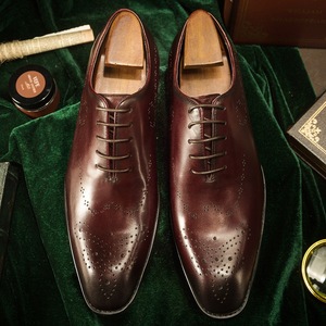 2024 High Quality Handmade Full-Grain Genuine Leather Pointed Breathable Oxford Dress Shoes Rubber Outsole <b>EVA</b> for Men Business - Product Image 6