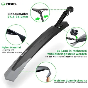 RBRL Wholesale Black Mountain Bicycle Front Rear Mudguard Fat Bicycle Fenders MTB Bicycle Mudguard