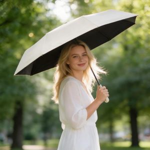 Wholesale Luxury Fully-Automatic Folding Straight <b>Umbrella</b> with Pongee <b>Windproof</b> 3-Fold Design for Rain & UV Protection - Product Image 5