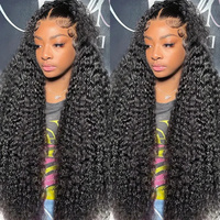 Wig rambut manusia tanpa lem alami India mentah Wig renda depan rambut lurus kutikula Brasil 360 Wig renda Frontal penuh HD