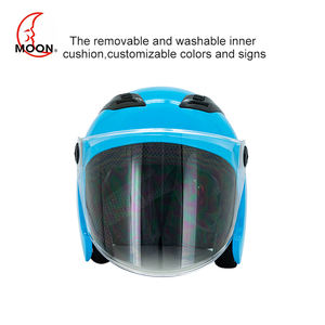 Casco Moto Cross Moon Mezza Faccia Personalizzato Bianco ABS+EPS Fodera in Schiuma Nuovo Approvato DOT Chiusura Rapida - Product Image 5