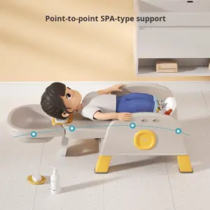 Juego de taburetes de respaldo de sofá de bebé multifuncional de gama alta, silla de champú plegable antideslizante con soporte para productos de baño de comedor en casa - Product Image 4